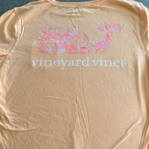 Vineyard Vines Peach Tee with Pink Whale Graphic